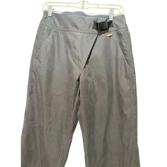 Sweaty Betty Woven Trousers Pants Size Small Black Outdoor Buckle Waist Gorpcore - Picture 7 of 16